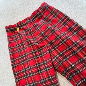 Vintage Stone Harbor by Maverick Red Plaid Pants Tartan Straight Leg Trousers 14